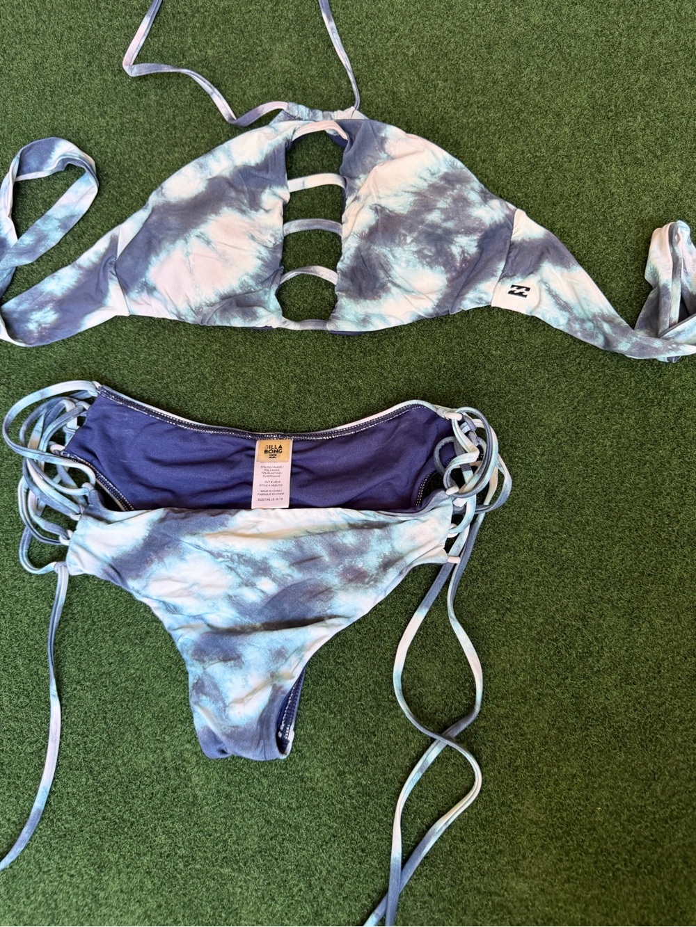 Billabong Blue Tie-Dye Strappy Women's Bikini